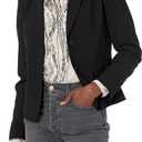 Calvin Klein Women's Two Button Lux Suit Blazer, Black, 8 Petite