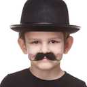 Mustaches Self Adhesive Imperial Fake Mustache for Kids, Novelty, Small False Facial Hair, Costume Accessory for Children, Black Color