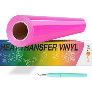HTVRONT Magenta HTV Vinyl Roll 12" x 35ft - Magenta Heat Transfer Vinyl for Shirts, Iron on Vinyl Compatible with Cricut, Silhouette, Easy Cut & Weed Heat Press Vinyl for Designs