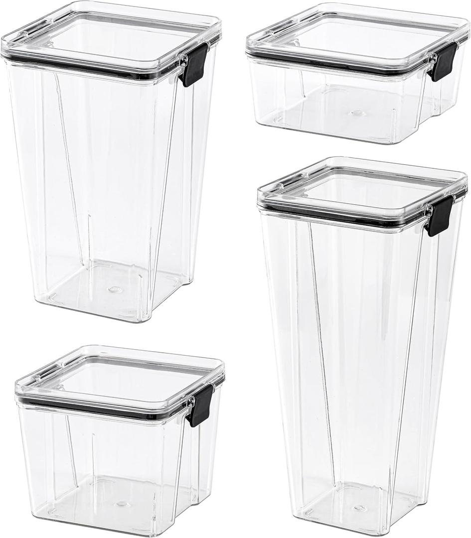 ORUWVWURO Food Storage Containers 4pack Plastic BPA Free shatterproof Freezeable Dishwasher Washable Environmentally Friendly and Recyclable Sealed Storage Containers Food Storage