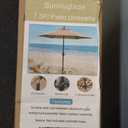 Sunnyglade 7.5' Patio Umbrella Outdoor Table Market Umbrella with Push Button Tilt/Crank, 6 Ribs (Tan)