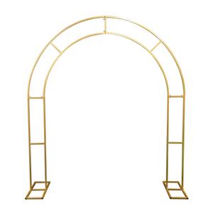 Metal Round Arch  16 x 10 ( Gold )  Round Backdrop Stand, Iron  Wedding Arch, Balloon Flower Stand for Wedding, Birthday Party, Garden Decoration