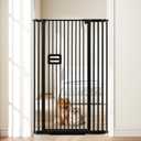 55'' Extra Tall Cat Gate, 34.2"-38.2" Wide Auto Close Tall Pet Gate for Doorways, Pressure Mounted High Dog Door Gate No Drilling Cat Fence Safety Baby Gate for Stairs, Doorways, Black