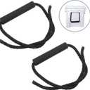 Haidong Cooler Replacement Handles Strap Marine Grade Polyester Cooler Handles Black Rope Handles with Replaceable Sponge Sleeve 2PCS