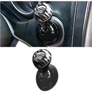 Zpana Car Joystick Push to Start Button Cover, Carbon Fiber Cool Metal Vehicle Engine Starter Stop Button Rocker, Auto Interior One-Touch Push to Start Protector, Universal for Vehicles