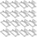 16 Pack 4 x 3 Inch Heavy Duty Non Mortise Door Hinges with 96 PCS Screws, Stainless Steel Mobile Home Door Hinges, No Noise Ball Bearing Door Hinge, Brushed Nickel Hinges for Doors Butt Hinges