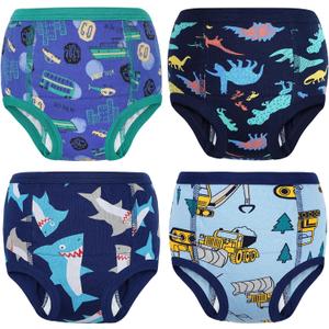 MooMoo Baby Cotton Potty Training Underwear 4 Packs Absorbent Training Pants for Boys and Girls, 2T