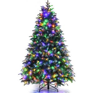 6-ft Pre-lit Artificial Christmas Tree with Multicolor LED Lights