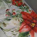 Christmas Poinsettia Curtain Valances Set Decoration, Suitable for Kitchen, Bedroom, 54lx18w Inch 27lx24w Inchx2, Xmas Elegant Holiday3-Panel Set