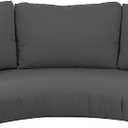 Outdoor Curved Sofa Cushion Cover with Zipper & Anti-Slip Particles, Half Moon Patio Furniture Cushions Covers Waterproof, Olefin Fabric-ONLY Cover (Dark Grey, 77/40 * 28 * 5.3inch)