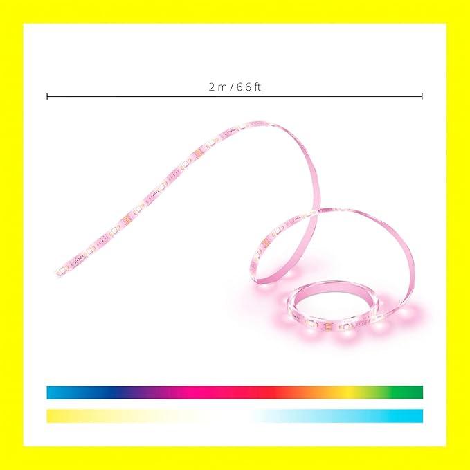 WiZ 6FT RGB Wi-Fi LED Smart Color Changing Light Strip - Connects to Your Existing 2.4Ghz Wi-Fi - Control with Wiz Connected App - Works with Google Home, Alexa and Siri Shortcuts - No Hub Required