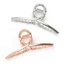 Metal Shark Big Hair Clamps - Large Barrette Hair Accessories with Strong Hold for Women and Girls, 2 Pcs (Rose Gold, Glossy Silver)