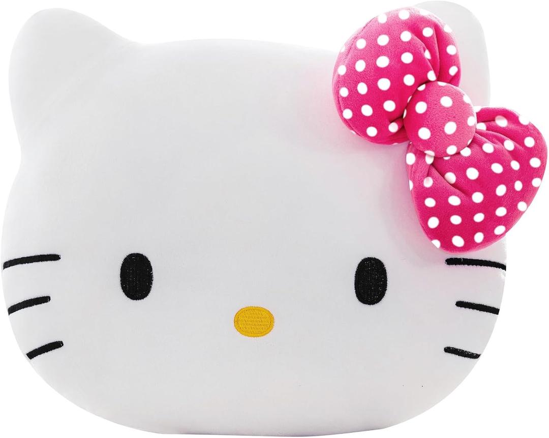 Northwest Hello Kitty Polka Dot Pretty Small Cloud Pillow 12 Inch  Kawaii Plush Stuffed Toy for Kids, Adults, Bedroom & Playroom Decor, Great Gift Idea