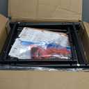 Wardrobe Closet,Portable Clothes Rack with 4 Tiers Shelves,Freestanding Closet Organizers and Storage System with Hanging Rods,Steel Clothing Rack Suitable for Cloakrooms,Bedrooms,Entrances,etc.Black