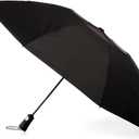 Totes Reverse Close Folding Umbrella with Auto Open Close and Compact (46" Canopy, Black)