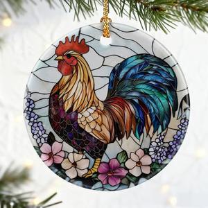 Rooster Ornament for Christmas Tree | Christmas Ornaments, Farmhouse Home Decor, Holiday Decor Gifts for Family, Friends & Farmer, Gift Exchange & Gift Idea, Giftbox Included