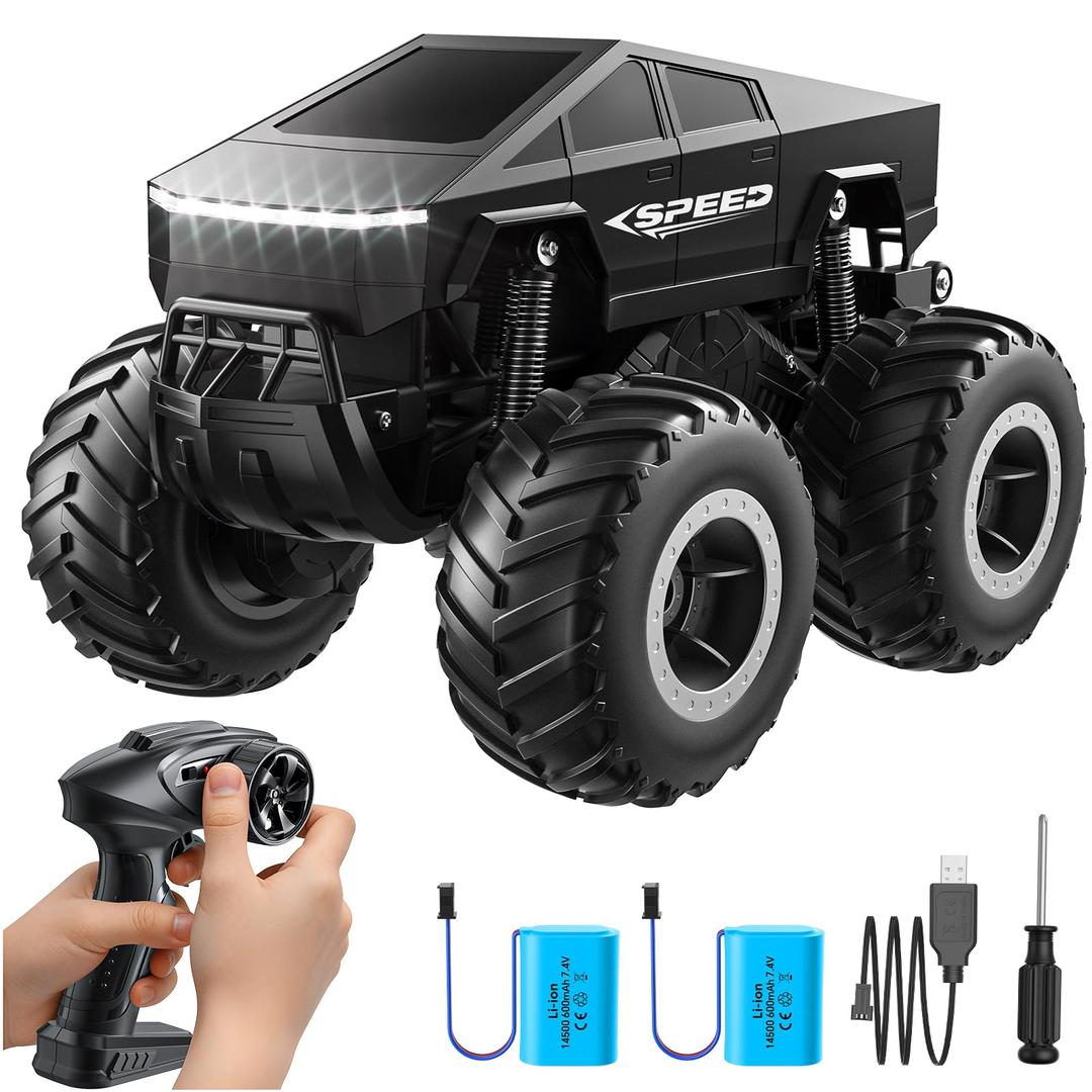 1:16 Remote Control Car, 2.4GHz Waterproof RC Cars, 4WD Amphibious RC Truck, All Terrain Off-Road Remote Control Monster Truck, Pick-up RC Car Toy for Boys Girls Ages 6+