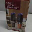 CIRCLE JOY Gravity Electric Salt and Pepper Grinder Set Automatic Salt and Pepper Grinder Set with LED Light, Battery Operated, Adjustable Coarseness, Large Capacity, for Home Kitchen BBQ