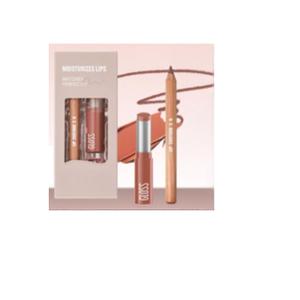 2PCS Lip Liner and Lipstick Combo Set, 2 in 2 Waterproof Lip Liner Long Lasting Lipstick Set, Matte Lipliner Pencil & Hydrating Lip Gloss Makeup Kits for Women (205)