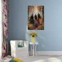 Horror Halloween Decor Witch Wall Art Poster Autumn Three Beautiful Witchy In The Forest Vintage Decor Canvas Print Printing for Home Living Room Bedroom Dorm Bathroom 16x24inch Unframed