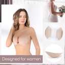 MINIYA 2026 Push Up Sticky Bra, 2 Pack Reusable Ultra Adhesive Invisible Backless Strapless Bra with Nipple Covers, A Bra Size