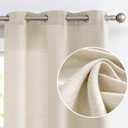 jinchan Beige Linen Textured Curtains 90 Inch Long 2 Panels for Living Room Grommet Top Light Filtering Window Drapes for Bedroom Heathered Beige (38"W x 90"L (Pack of 2), Grommet Heathered Beige)