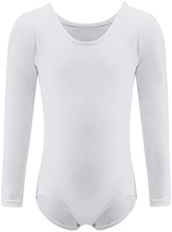 Dancina Leotard Long Sleeve Ballet Gymnastics Front Lined Cotton Bodysuit for Toddlers & Kids Ages, Size 10
