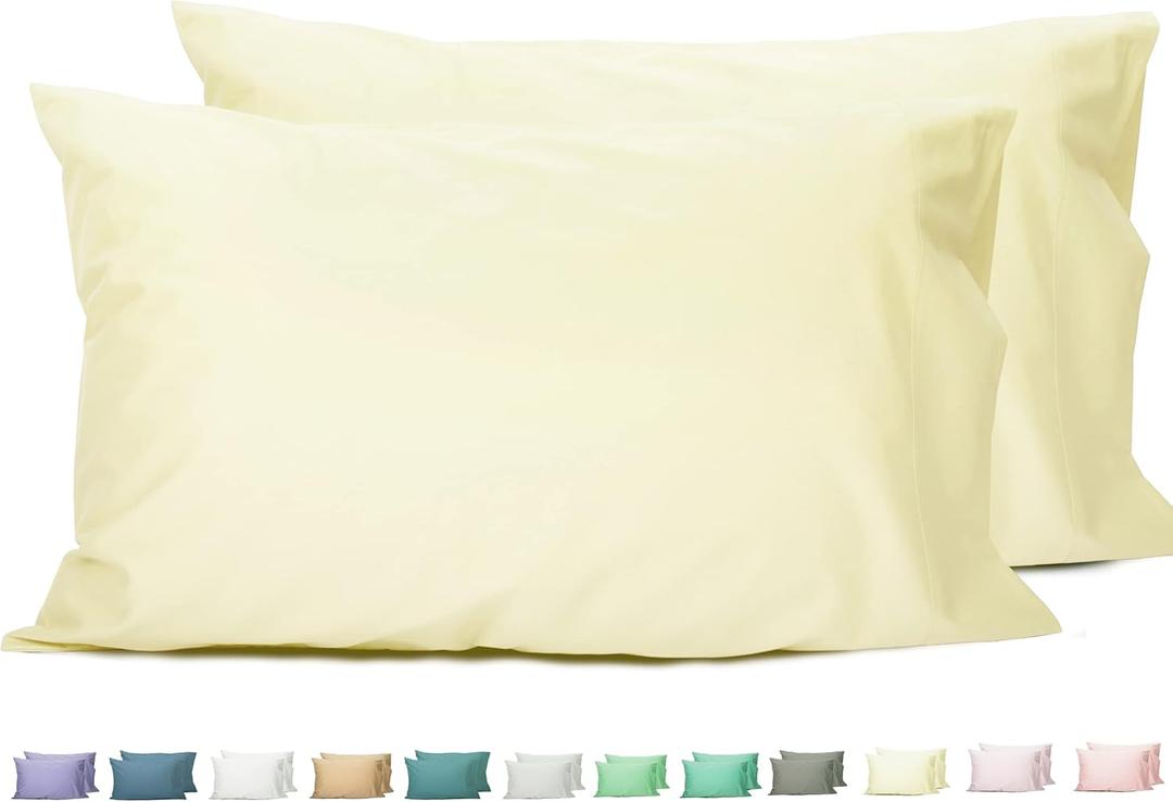 Sunflower Queen Pillowcases Set of 2, 100% Cotton Queen Pillow Cases 2, 2030 inches Cream, Soft and Breathable