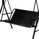 Swing Seat Cover Replacement, 600D Thickened Oxford Waterproof Chair Bench Replacement Cover Outdoor Swing Cushion Cover for 2/3 Seat Patio Garden Swing Chair(Black, S - 45.3x18.9x18.9in)