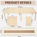 Novabright 9 Pcs Picnic Set Folding Table 30'' x 60'' Extra Large Outdoor Boho Picnic Blanket 91'' x 71'' Beige White Table Runner 6 Throw Pillow Cover Oversize Beach Blanket Washable for Camp Wedding, 60 x 30 x 17 inches