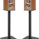 YOMT Universal Speaker Stands Pair for Surround Sound, 28 Inch Floor Speaker Stands with Cable Management Holds 22lbs Bookshelf Speaker Satellite Speaker, 1 Pair