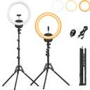 ALTSON 14'' Selfie Ring Light with 63'' Tripod Stand & Phone Holder, Dimmable LED Phone Ring Light for Video Recording/Live Streaming/Makeup/YouTube/TikTok, Circle Light with Remote for Phone&Camera
