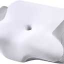 Cervical Pillow Neck Support Pillow Relief Memory Foam Pillow Bed (White and Gray)