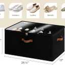 StorageWorks Shoe Organizer for Closet, Fits up to 24 Pairs, Shoe Cubby Storage Containers with Adjustable Dividers and Clear Cover, Black