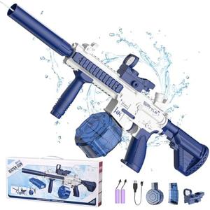 Electric Water Gun,Squirt Gun Toy,Automatic Water Gun Long Range Blaster Up to 32 FT,Outdoor Pool Party Shooting Game Toy with 2 Water Tanks & 2 Kits Batteries,Ideal Summer Gift for Kids & Adults.