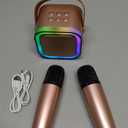 Mini Karaoke Machine for Kids Adults, 2026 TOP Birthday Gifts for Girls 3,4,5,6,7,8+Year Old Toddler Toys,Portable Bluetooth Speaker with 2 Wireless Karaoke Microphones Player Mothers Gifts(Rose Gold)