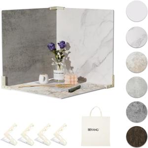 5PCS Photo Backdrop Boards with Carry Bag, 16x16Inch Marble Cement Wooden Photography Background Flat Lay Props for Food, Product, Jewelry, EOAJAFOU