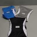 Teamoy Reusable Wrap Diapers for Male Dogs, Washable Puppy Belly Band Pack of 3 (L1, 16"-20" Waist, Black+ Gray+ Lake Blue)