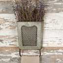 Colonial Tin Works Galvanized Steel Vintage Dalton Wall Box with Towel Bar, Galvanised, 7" x 3" x 10"