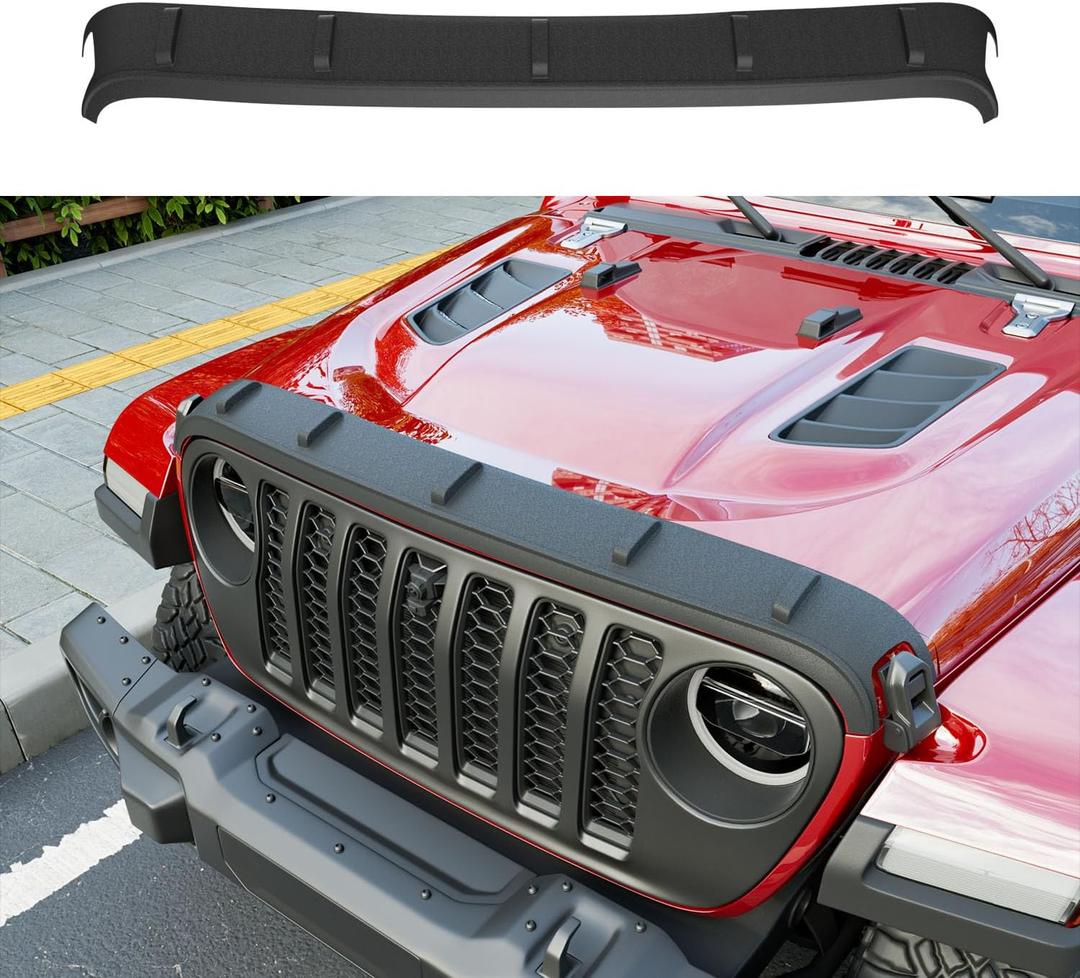 powoq Hood Deflector Compatible with 2020-2025 Jeep Gladiator JT Hood Protector Wrangler JL Shield TPE Deflector Replacement for 2020-2025 Jeep Gladiator JT Accessories