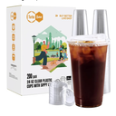 200 Sets Clear Plastic Cups with Strawless Sip Lids, To Go Crystal Clear Disposable Plastic Cups with Lids for Iced Coffee, Smoothies, Soda, Lemonade, Cold Beverage 3 oz