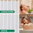 Biscaynebay Fabric Shower Curtain Short Stall Liners 72" W X 65" L, White Water Resistant Bathroom Curtains, Rust Resistant Grommets Top Weighted Bottom Machine Washable