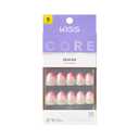Kiss CORE, Press On Nails, Nail glue included, 'Shining Bright', Pink, Short Size, Almond Shape, Includes 32 Nails, 2g glue, 1 Manicure Stick, 1 Mini File