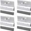 4 Pcs Frameless Shower Door Top Bracket Roller Assembly, 3/4" Ball Bearing Wheel, Adjustable Aluminum with Glazing Vinyl for Safe & Stable Glass Fit