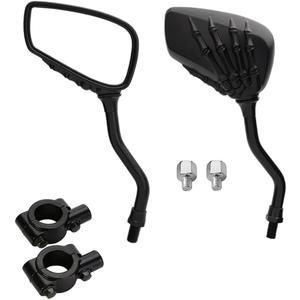 Kucehiup Skull Skeleton Hand Rearview Distinctive Side Mirror 8mm 10mm Handlebar Mirror Mount Holder Clamp Adaptor for Motorcycle Scooter Bicycle Moped Bike Standard Bike(Black)