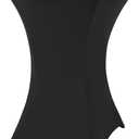 FestiCorp Spandex Black Table Cover, Cocktail Fitted Tablecloths, Round Highboy Stretch Table Covers Cloths for Party, Bar, Wedding, Birthday, Banquet, 30"-32" Diameter x 40"-43" Height