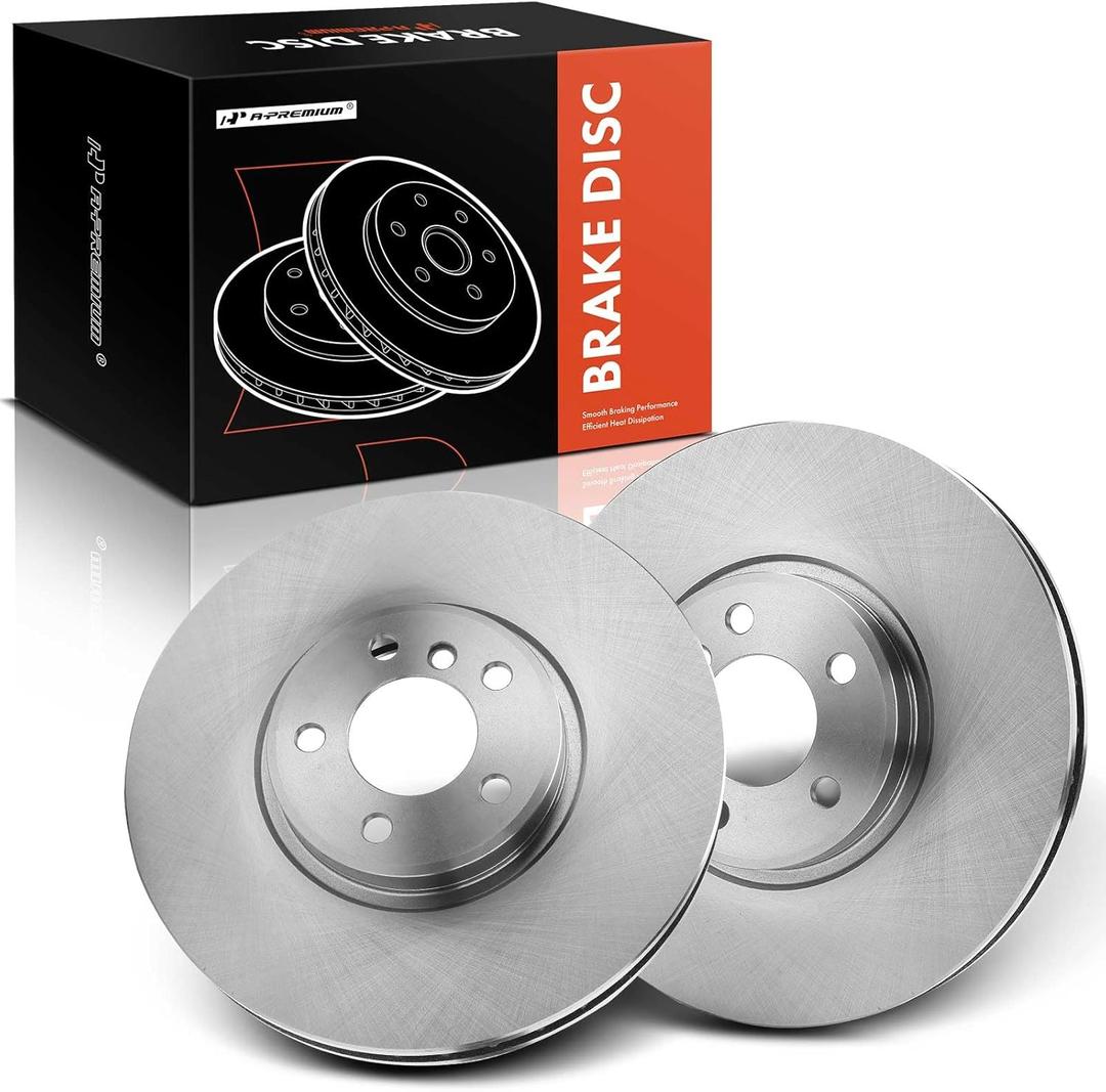 A-Premium 14.02 inch (356mm) Front Vented Disc Brake Rotors Compatible with Select BMW Models - X5 2002 2003 2004 2005 2006, 2-PC Set