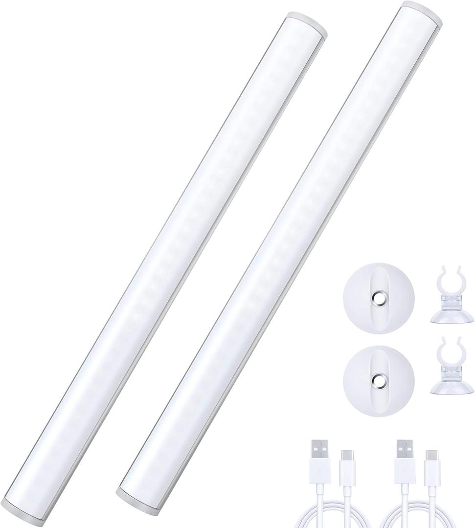 Benature LED Mirror Lights Portable Rechargeable Vanity Light 3 Brightness Touch Control Makeup Light for Bathroom Dressing Room 2 Packs