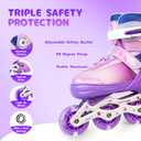 Kids Adjustable Inline Skates for Girls Boys and Adults, Blades Skate with Outdoor All Light Up Wheels for Beginner Youth Women, Medium Big Kids