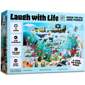 Under The Sea Joke Puzzle  72pcs Underwater-Themed Kids Puzzle, Festive Extra Large Floor Puzzles for Kids Ages 5+, Fun Childrens Puzzles & Toddler Educational Toys in 24" x 36" Size